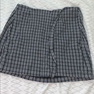 black and white plaid skirt